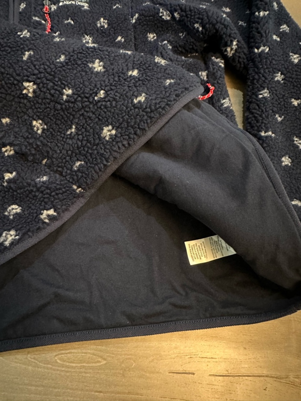 Alpine Design Navy Patterned Sherpa Jacket with Subtle Light Pattern - Picture 14 of 14